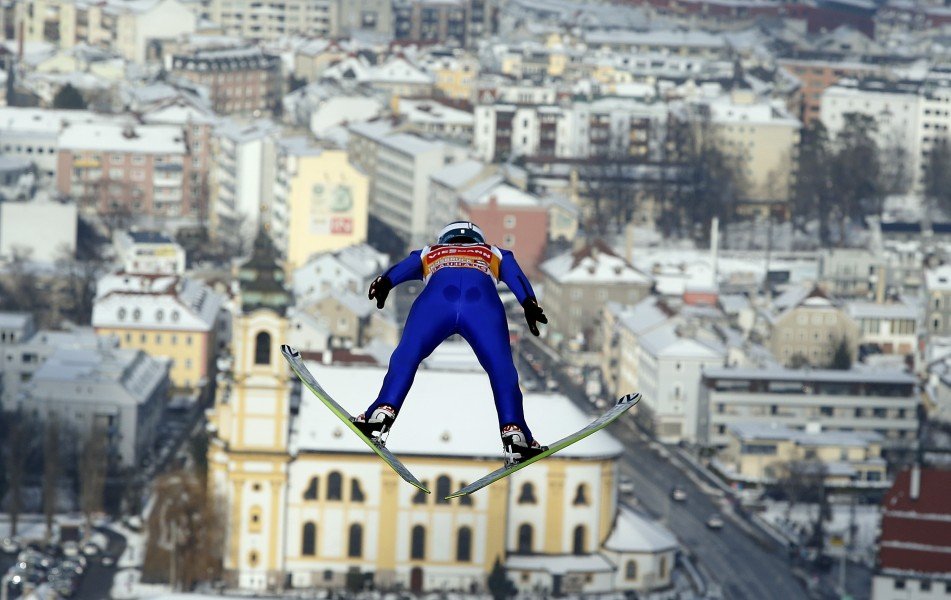 In the middle of the city is the ski jump in Innsbruck.