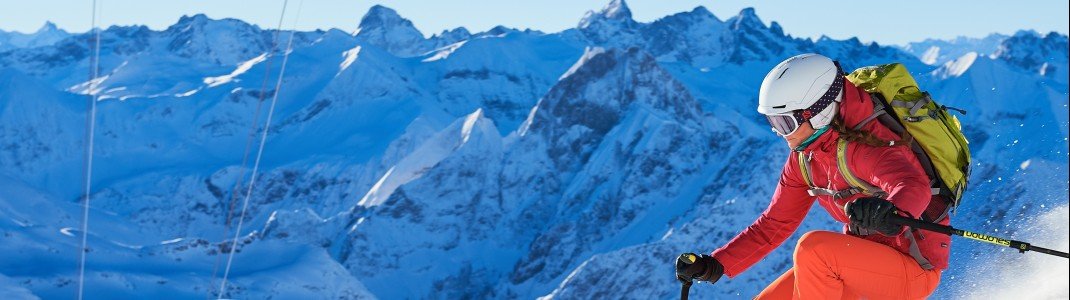 Skifahren mit Panoramablick am Nebelhorn.