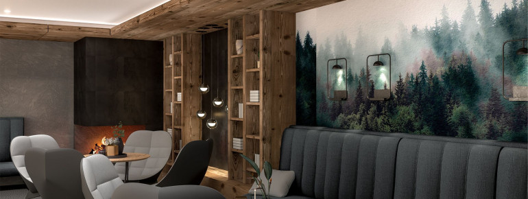 Lounge im Boutique Hotel Lech Valley Lodge