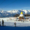 View of Thyon's snow bar Le Tipi.