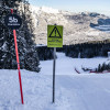 On the freshly groomed Kandahar slope, the Early Bird participants are allowed to leave their tracks.