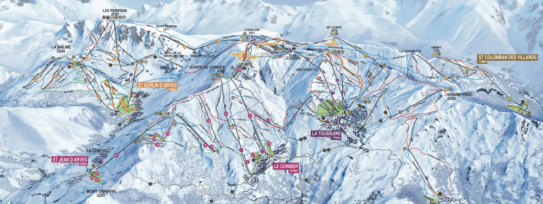 Trail Map Les Sybelles
