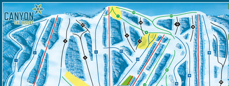 Pistenplan Canyon Ski Resort Red Deer