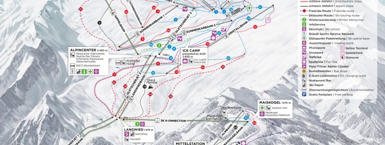 Pistenplan Kitzsteinhorn - Maiskogel - Kaprun