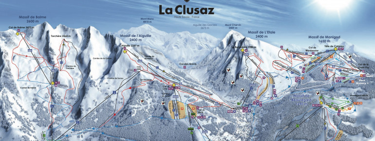 Pistenplan La Clusaz - Manigod