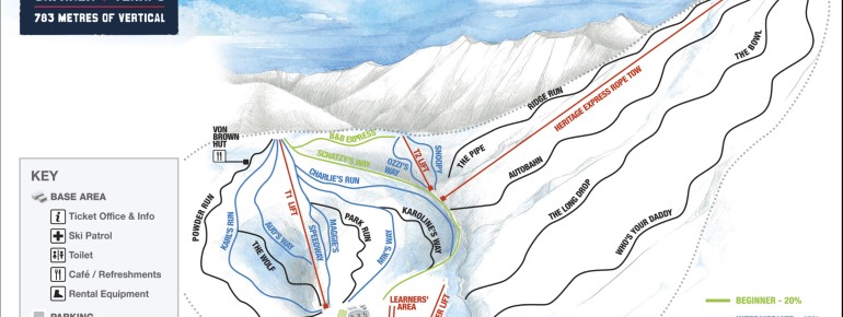 Pistenplan Roundhill Ski Area - Lake Tekapo