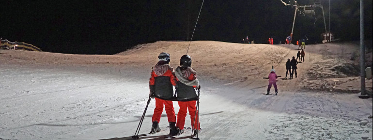 Nachtsskilauf an der Bleaml-Alm. Fichtelberg/Neubau