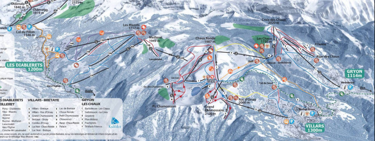 Pistenplan Villars - Gryon - Les Diablerets